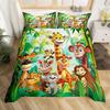 Comforter Cartoon Animals Cute Giraffe Monkey Tiger Elephant Bedding Set Lovely Wildlife Comforter Polyester