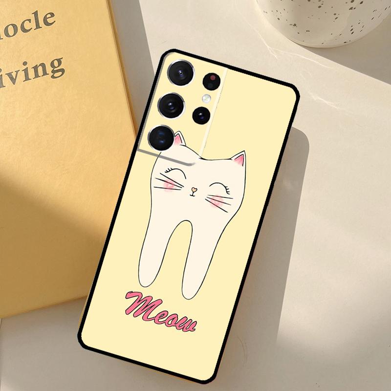 Dentist Tooth Pattern Phone Case For Samsung Galaxy S23 S20 S21 S22 S24 S25 Ultra S9 S10 Plus S25 FE Cover Shell
