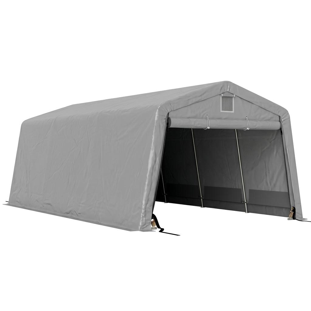 Garage Tent Carport Dim. 6.2L X 3.3W X 2.4H M Robust Galvanised Steel High-Density PE 150 G/m² Waterproof Anti-UV