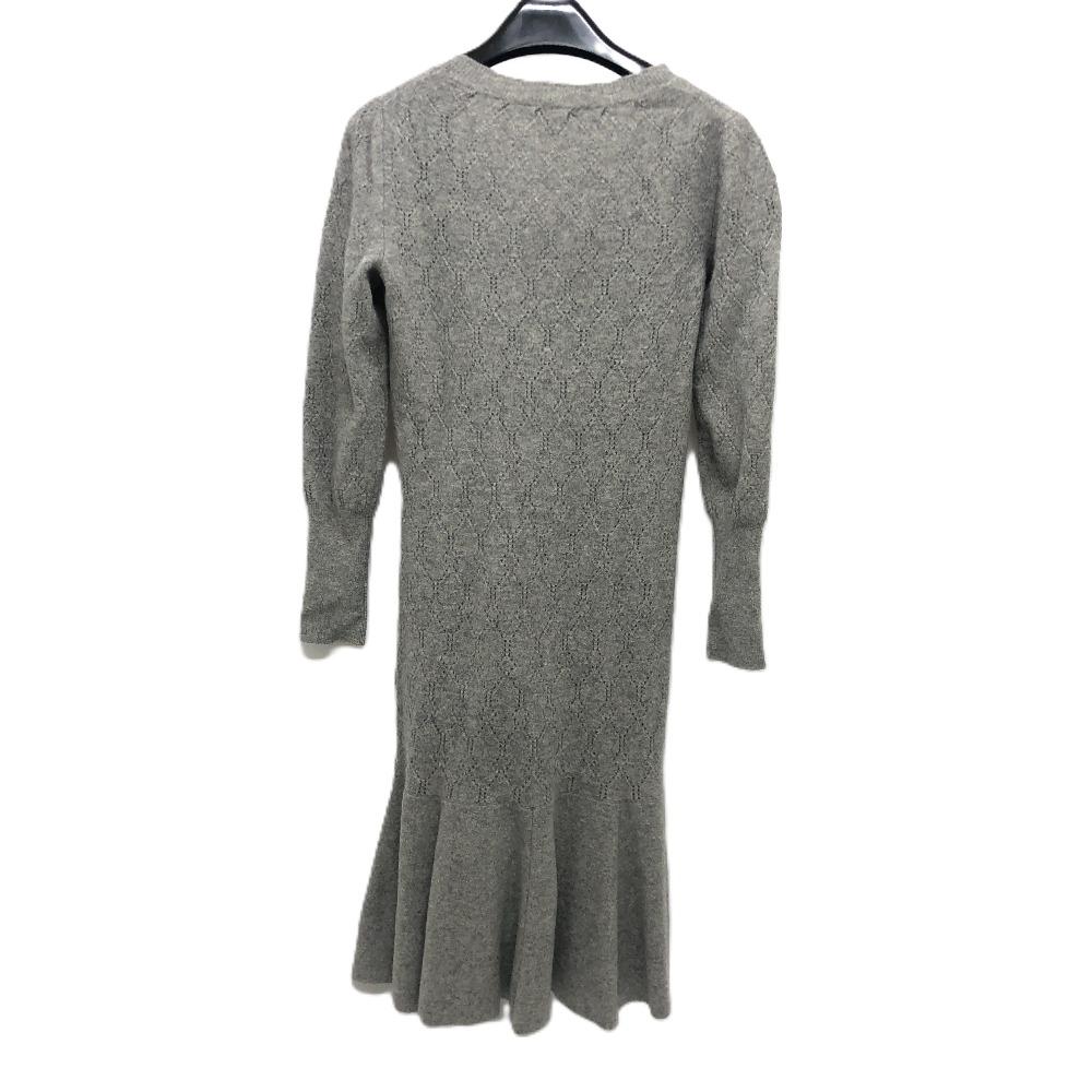 Louis Vuitton Apparel Long Sleeve V-Neck Flare Knit Dress Knit Dress