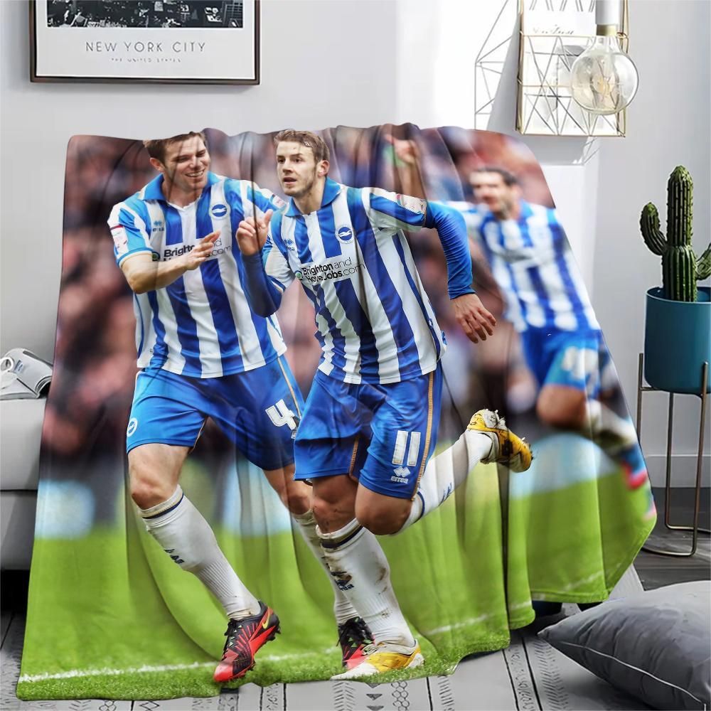 

Brighton Players,pattern Flannel Blanket, High quality Comfortable for All Seasons, Home Decor, Warmth and Comfort, Perfect for Gifts. 80cm x 120cm