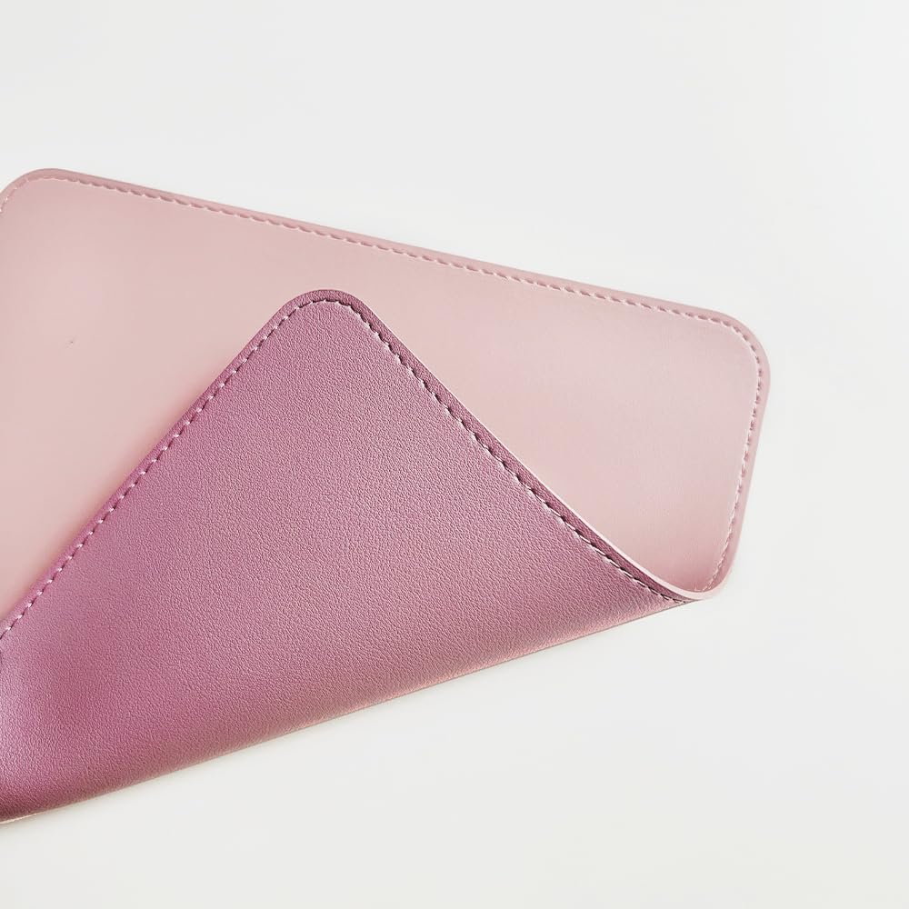 Wendbares Mauspad im Premium-Leder-Stil EGRET Einfach Stilvoll Niedlich Rosa Hell Beidseitig (matt & rosa)