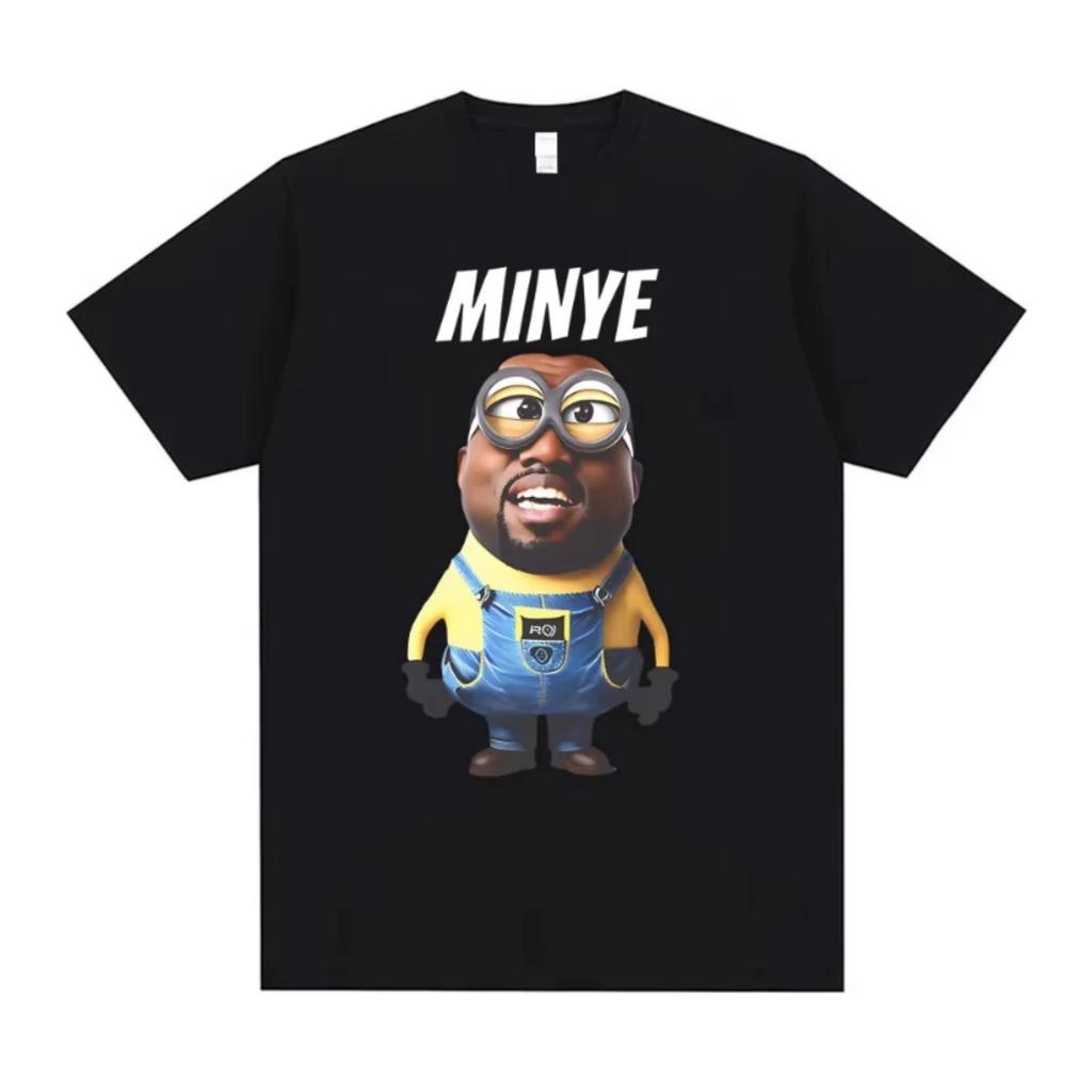 Rapper Kanye West Minye Funny Meme T Shirt Men Women Hip Hop Vintage Oversized Tshirt Men's Casual Cotton Short Sleeve T-shirts
