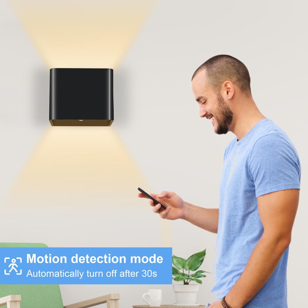 5W USB Wall Lamp Sensitive Light Sensor Control Built-in 2000mAh High Capacity Rechargeable Battery Portable for Bedroom Living