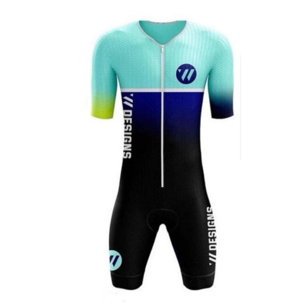 Tuta intera da triathlon a maniche corte da uomo, tuta da ciclismo per mountain bike, tuta traspirante ad asciugatura rapida, tuta da ciclismo