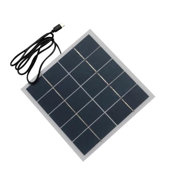 4W 12V Solar Panel Portable Lightweight Type-C Outdoor Security Camera Mobile Phone Light Toy 3.7-5V