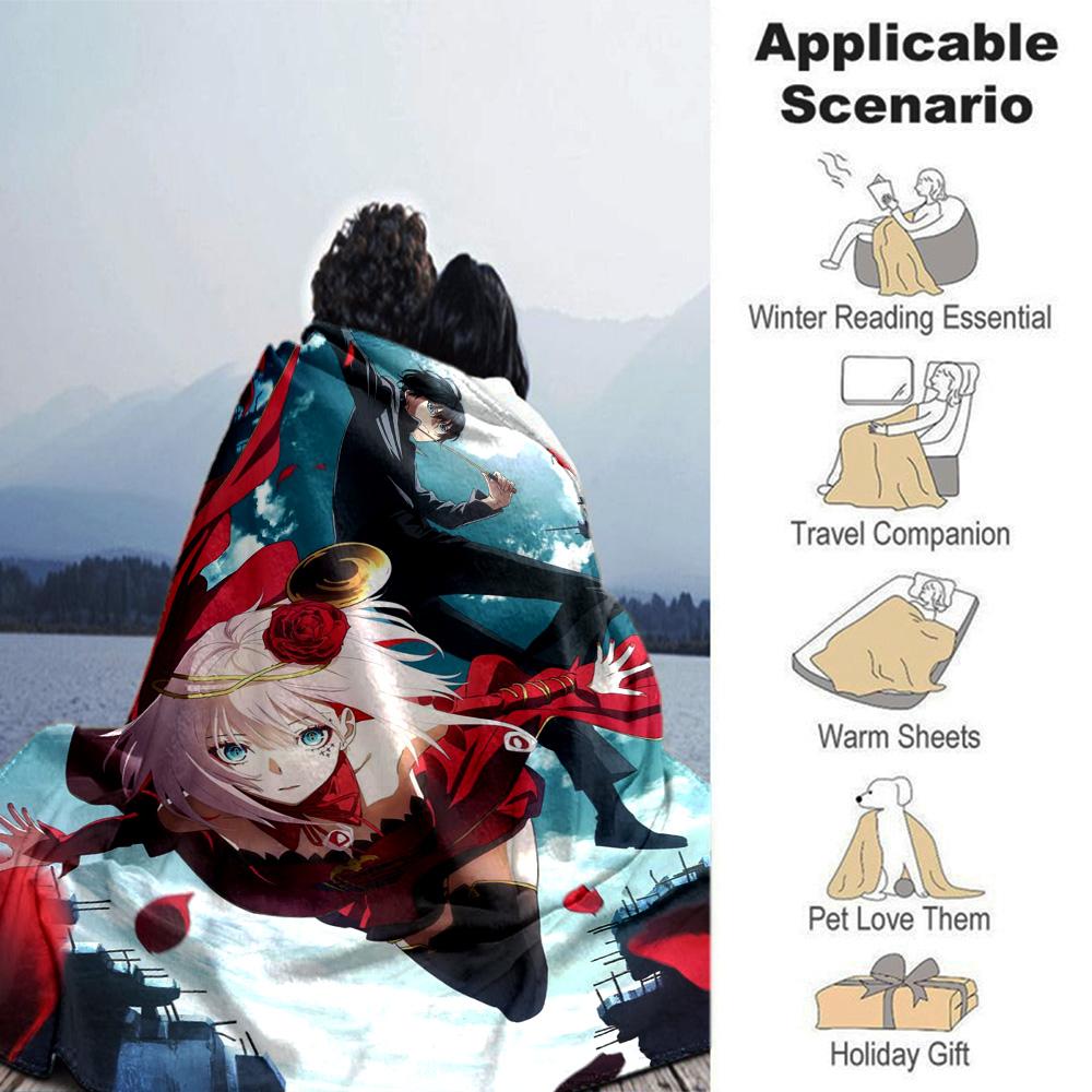 Takt Op Destiny Anime Character Print Fleece Blanket Soft Warm Throw Blanket Sofa Couch Bed Home Decor For Anime Fans