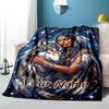 1PC Custom Name Wolf Spirit Connection Flannel Blanket Versatile,all-season Throw Suitable for the Living Room,bedroom,camping,travel,and Gift