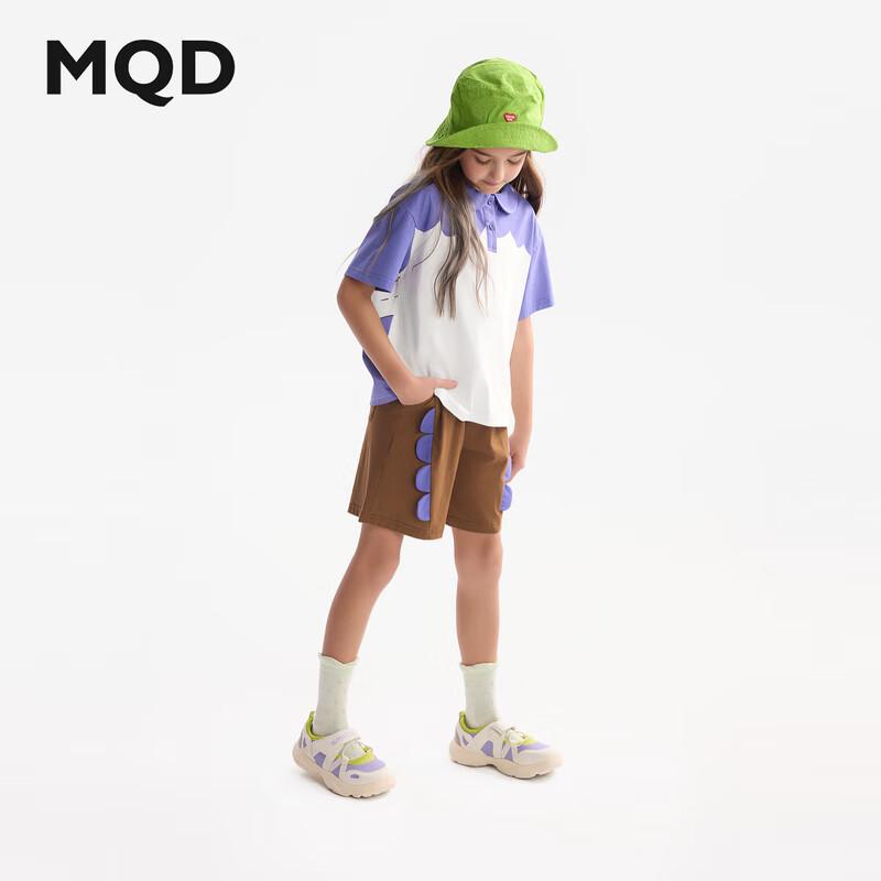 MQD Girls  Summer Quick-Dry Color-Block T-Shirt & Shorts Set 120cm