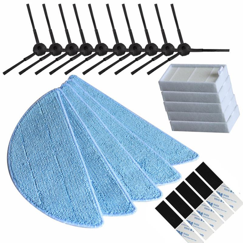 Side Brush+hepa Filter+Mop Cloth+magic Paste Accessories for Ilife V5s Ilife V5pro X5 V5 V3 V5s Pro V50 V55 Vacuum Cleaner Parts