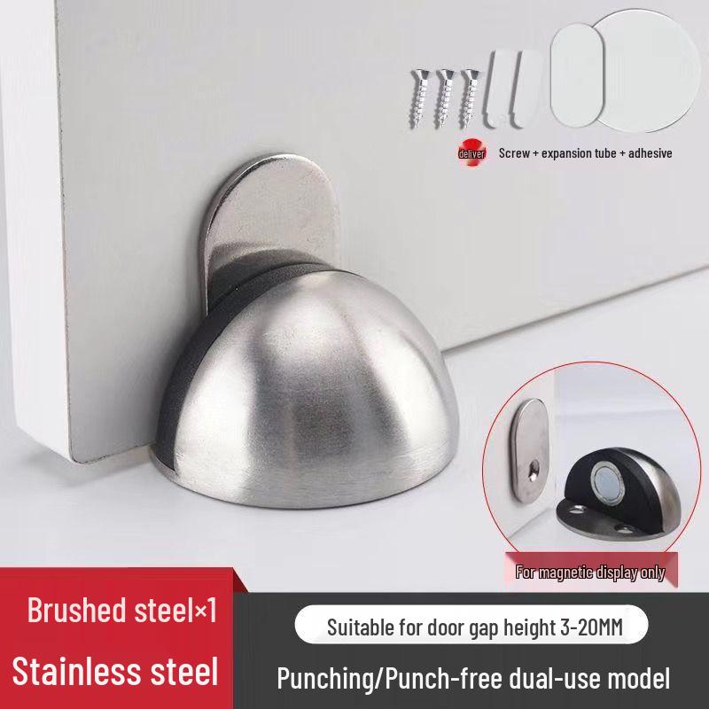 304 Stainless Steel Anti-Collision Turtle Top Door Stopper - Floor Mount for Glass Doors