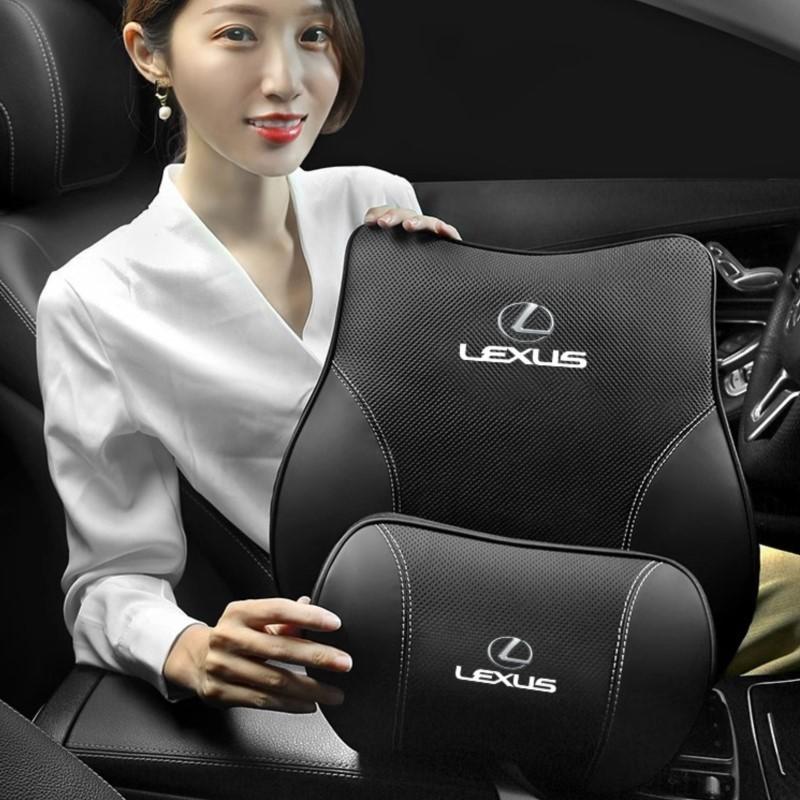 Leather Car Headrest Lumbar Pillow Neck Gap Filler Pillow For Lexus IS250 IS200 CT200h GS300 LS430 RX450h LX570 IS300 ES RX LS