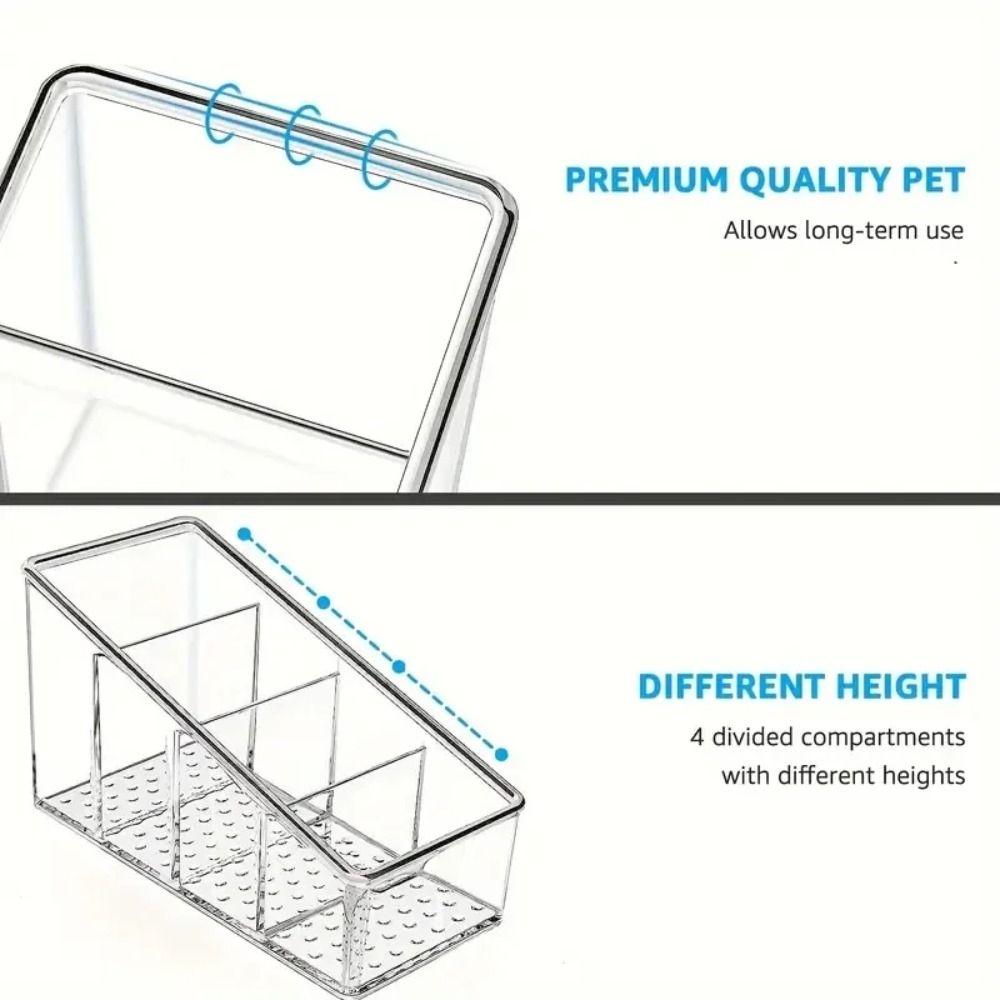 4 Compartments Romote Box Clear Make Up Orangizer Non Slip Storage Case