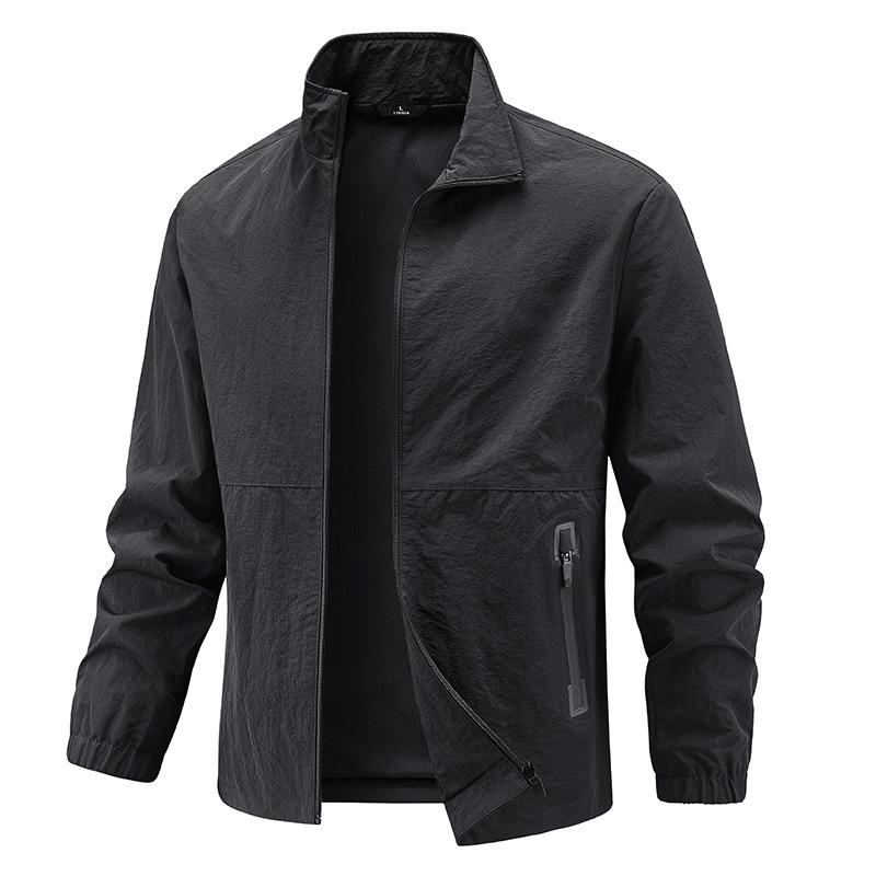 New Spring and Autumn Jacket Men's Top Large Size Men's Jacket Casual Stand-Up Collar Loose Sports Jacket