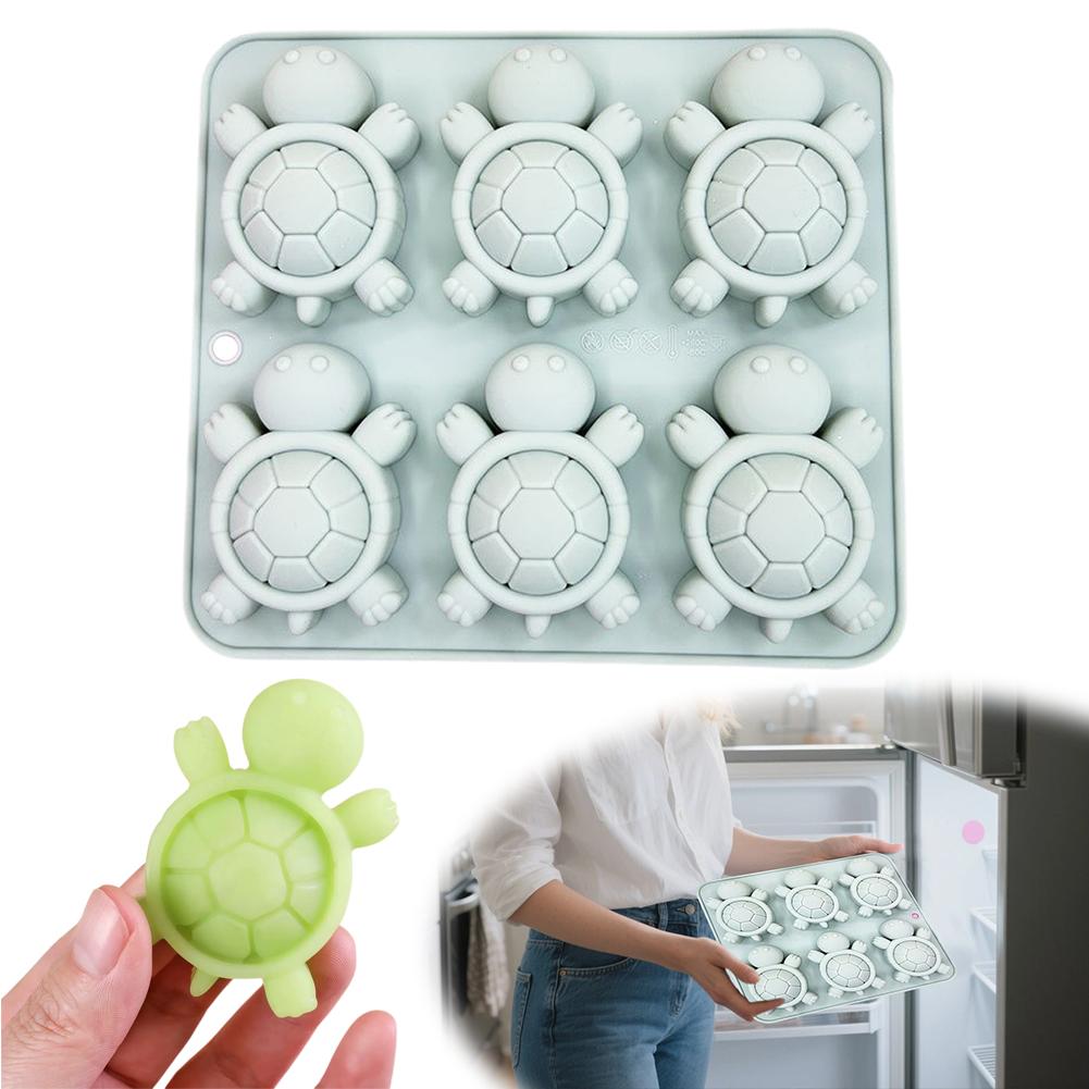 1/2 Pack Chocolate Molds 6 Cavity Turtle Silicone Molds for Cake Gummy Jello Ice Cube Crayon Cake Decoration Soap Molds O7L8