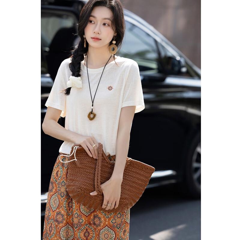 Demana Women's Lyocell Blend Printed Skirt Set