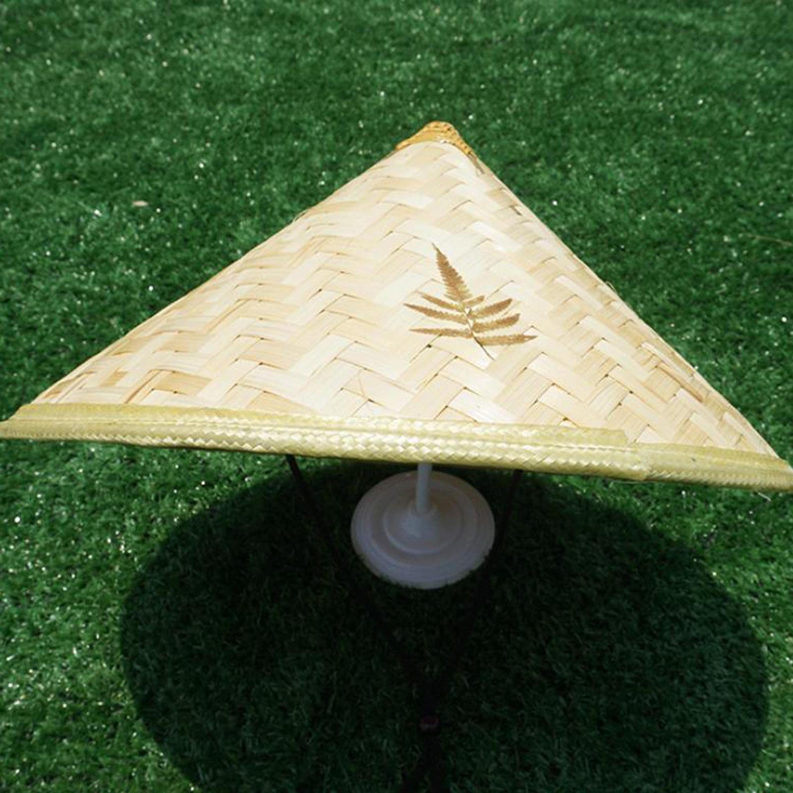 

Бамбуковая шляпа Искусство и ремесла Восточная Вьетнамская для пляжа, улицы, лета, сельского хозяйства Leaf Patterns