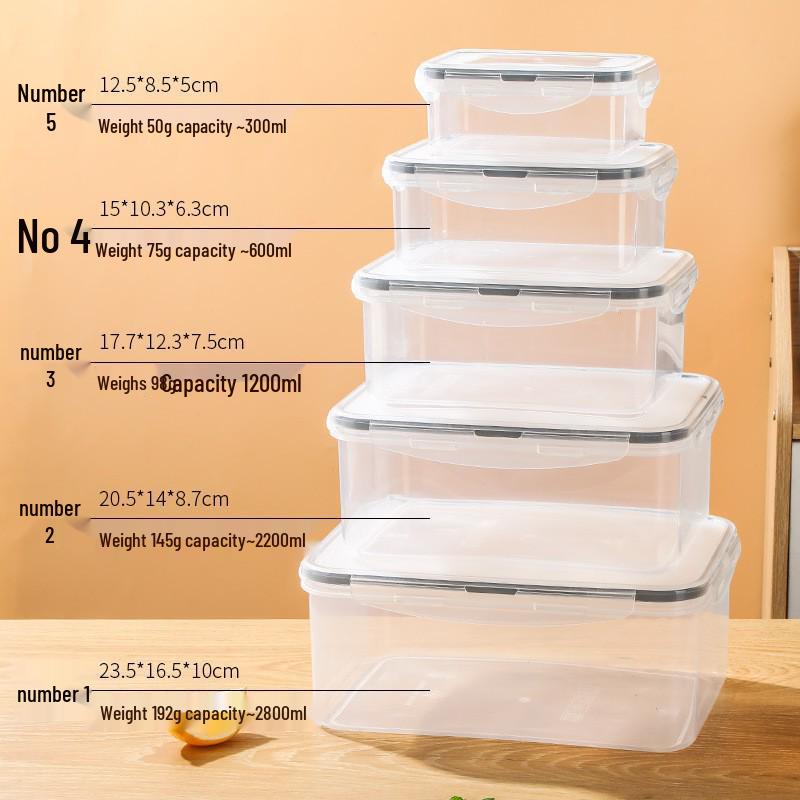 

Круглый герметичный прозрачный кухонный контейнер для хранения фруктов и овощей No. 5