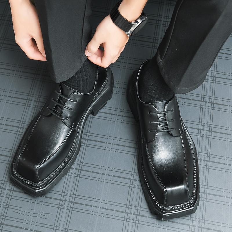 Business Formální Pánská Móda Neformální společenské boty Japonsko Korea Kožená obuv s hranatou špičkou Formální Oxford boty pro muže Zapatos Hombre