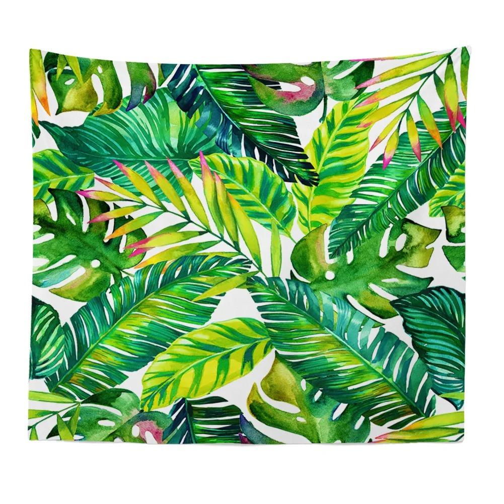 Green Leaf Tapestry Room Background Cloth Wall Home Decoration House Bedroom Living Room Wall Hanging Cloth 230X150Cm