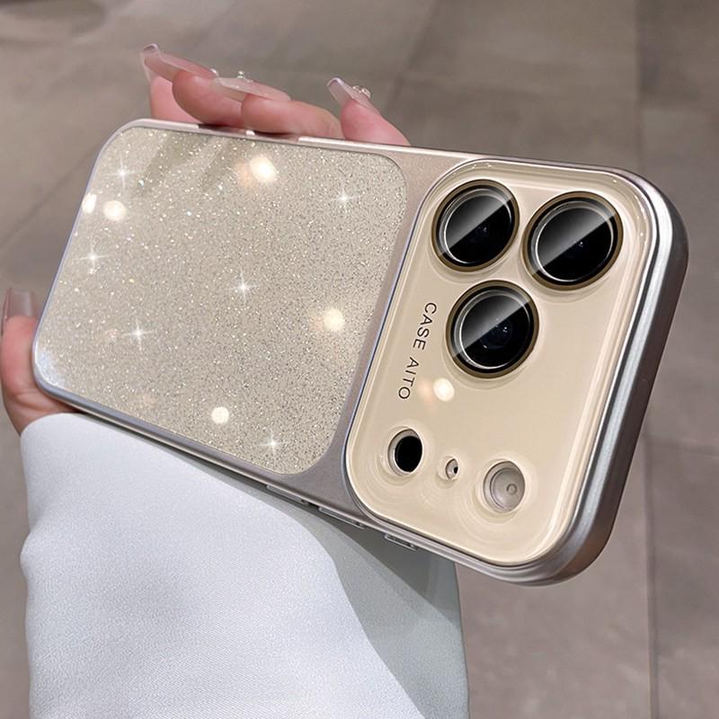Gradient Glitter Crystal Lens iPhone 17 Pro Max Case with Apple 15 Shell