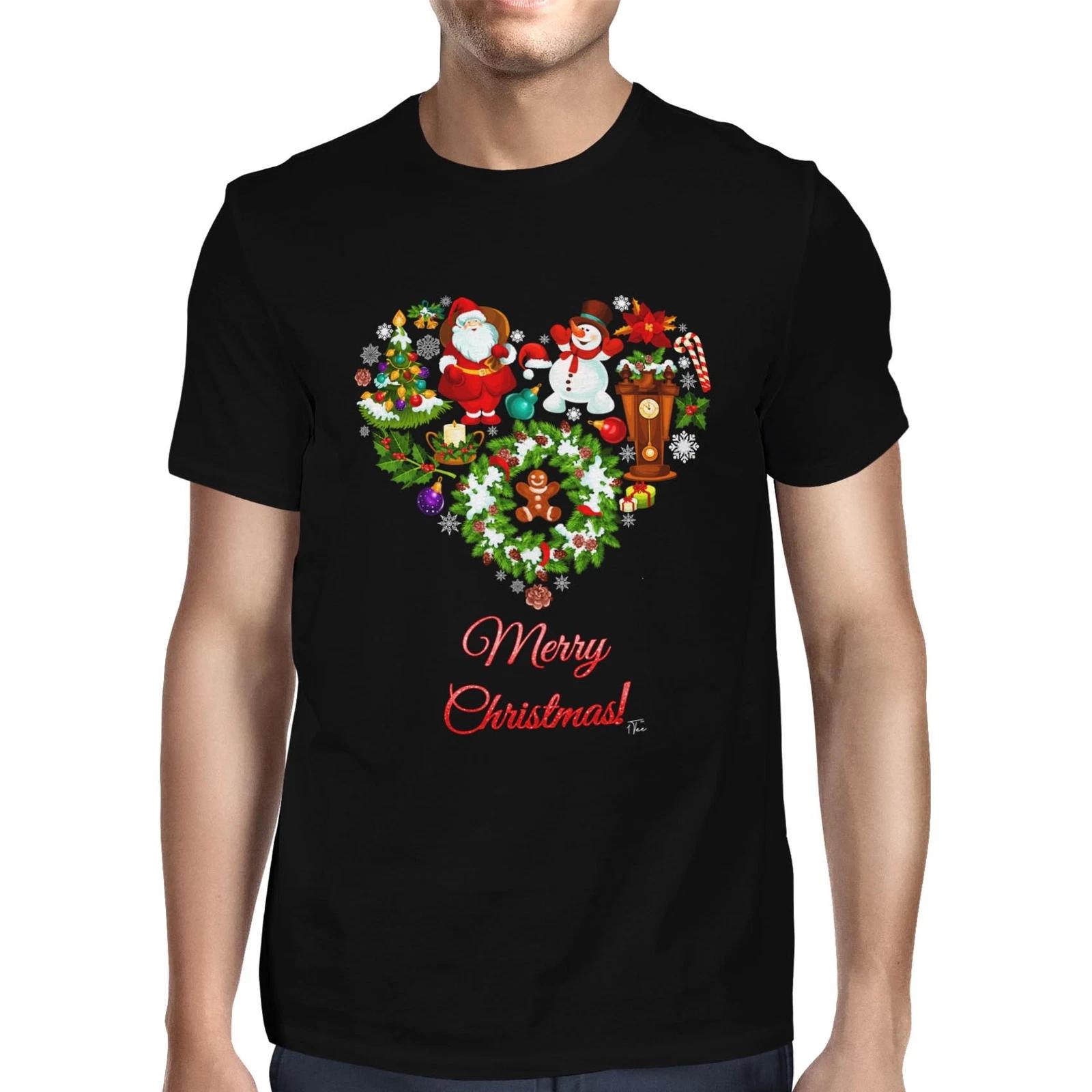 1Tee Mens Merry Christmas Love Heart Made of Christmas Favourites T-Shirt XXXL