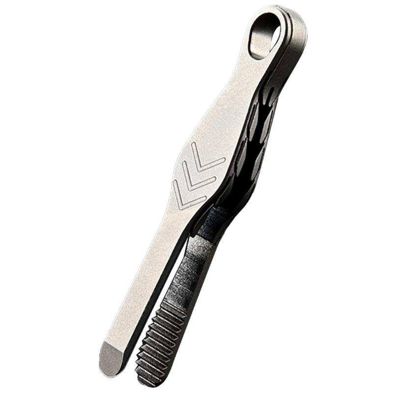 Titan-Pinzette Taschentaschenpinzette Mini-Titanlegierung Klemmpinzette Überlebenswerkzeuge für Outdoor-Reisen Campen Wandern Zuhause