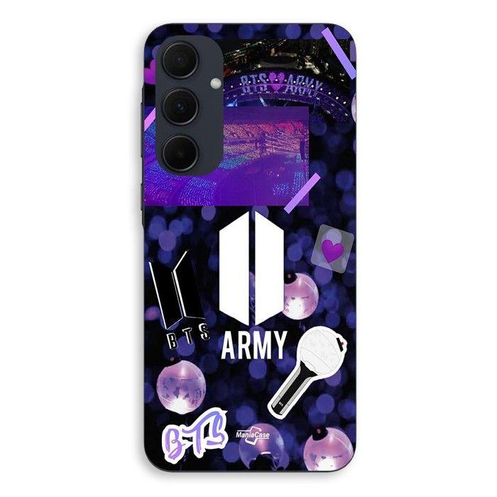 Coque de téléphone - MANIACASE - Samsung galaxy A55 - Silicone - Souple - BTS army logo