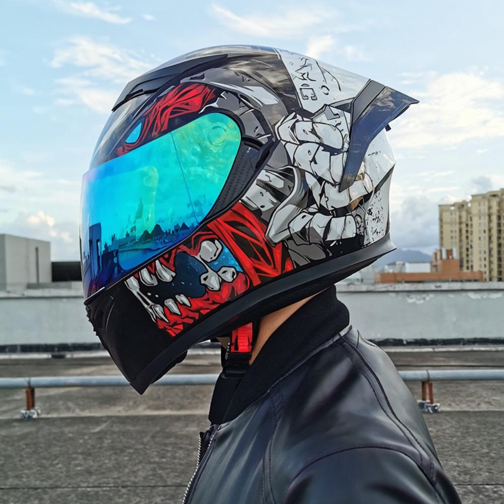 Jiekai Electric Motorcycle Helmet Men's and Women's Full Helmets Double Lenses Full Overlay Street Car Bluetooth Universal In All Seasons