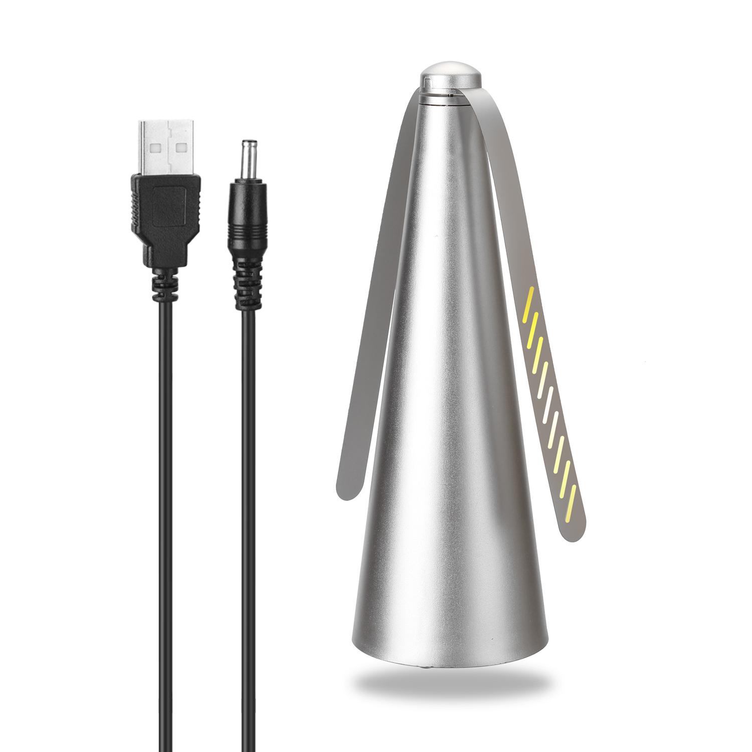 

Багатофункціональний відлякувач мух Обертовий на 360 градусів Вентилятор-захисник їжі Відлякувач шкідників Настільний вентилятор срібний