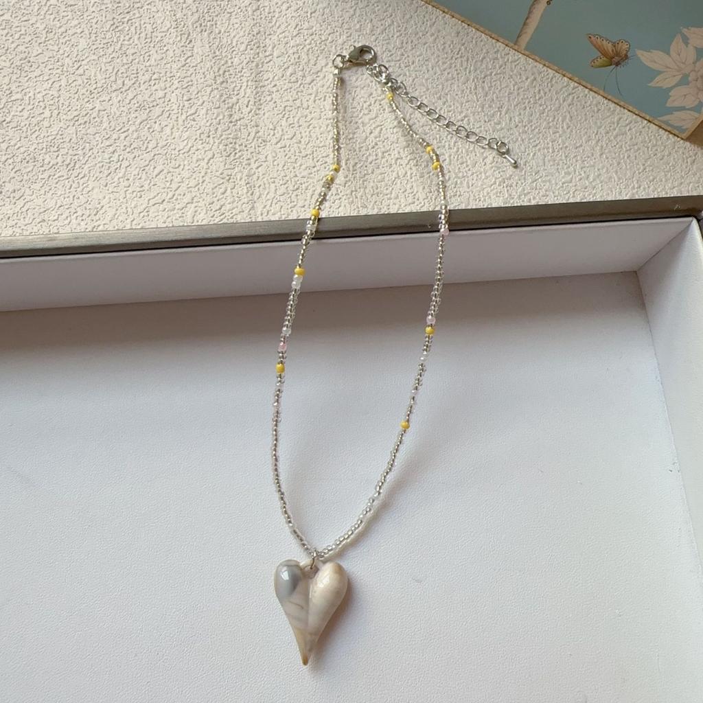 Strawberry Sweet Necklace Korean Handmade Beaded Rice Beads Sweet Cool Wind Clavicle Chain Fashion Jewelry