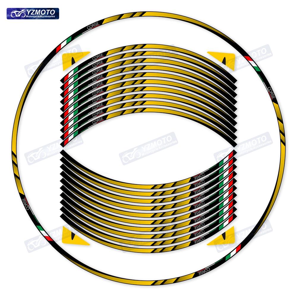 For V4 1199 899 1098 848 1199 1198 1299 Motorcycle 17 Inch Racing Wheel Sticker Decal Reflective Hub Rim Decorative Stickers