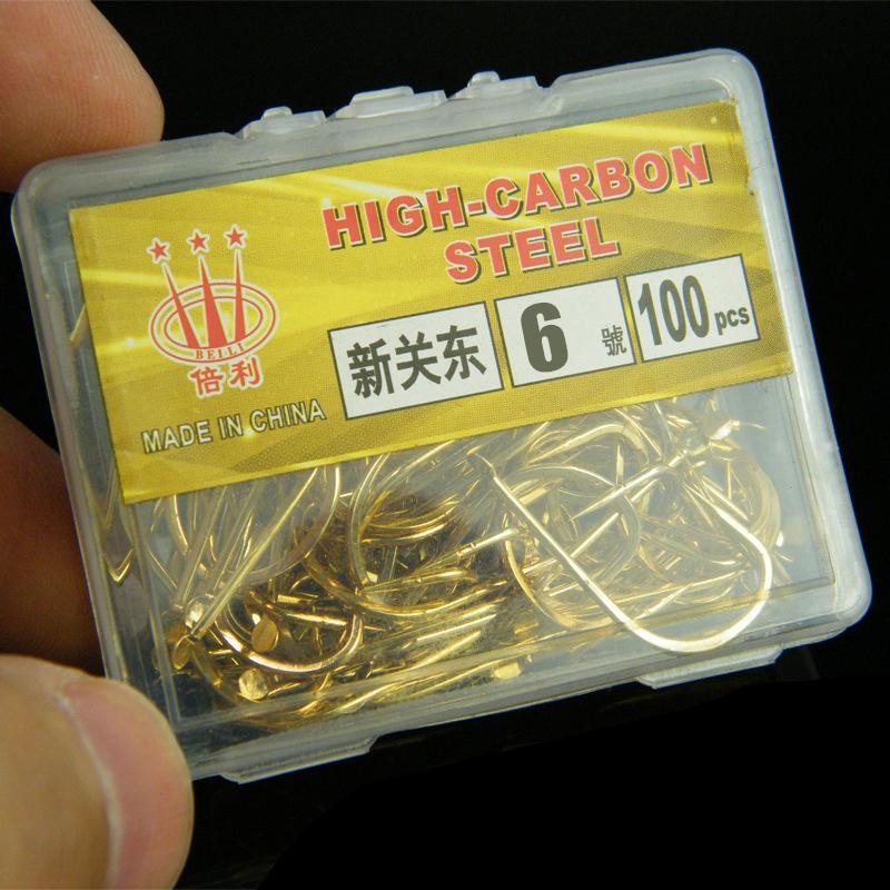 100 Pieces Shinkanto Barbless Fishing Hooks Multi-Size Long Shank Goldfish Carp And Carp Fishing Gear Multi-Type