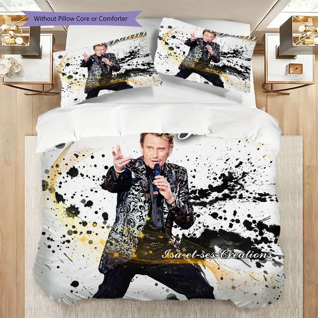 Johnny Hallyday De Lamour Legacy Bedding (1 * duvet cover + 2 * pillowcase, without core) 2D Flat Bedding set Soft and comfortable