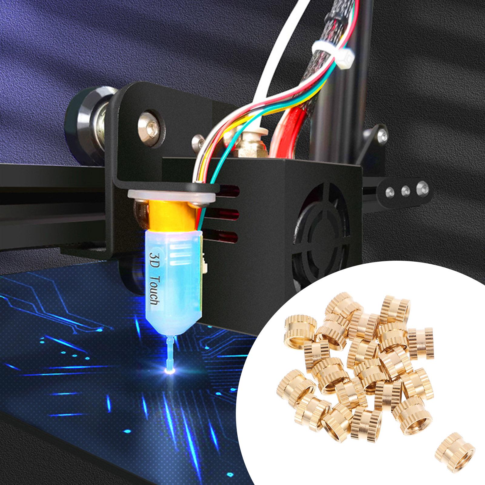 

20Pcs 7x10mm Brass Threaded Insert Heat Set Durable Copper Material Female Thread for Plastic Wood 3D Printing 0.8X0.8X0.6CM