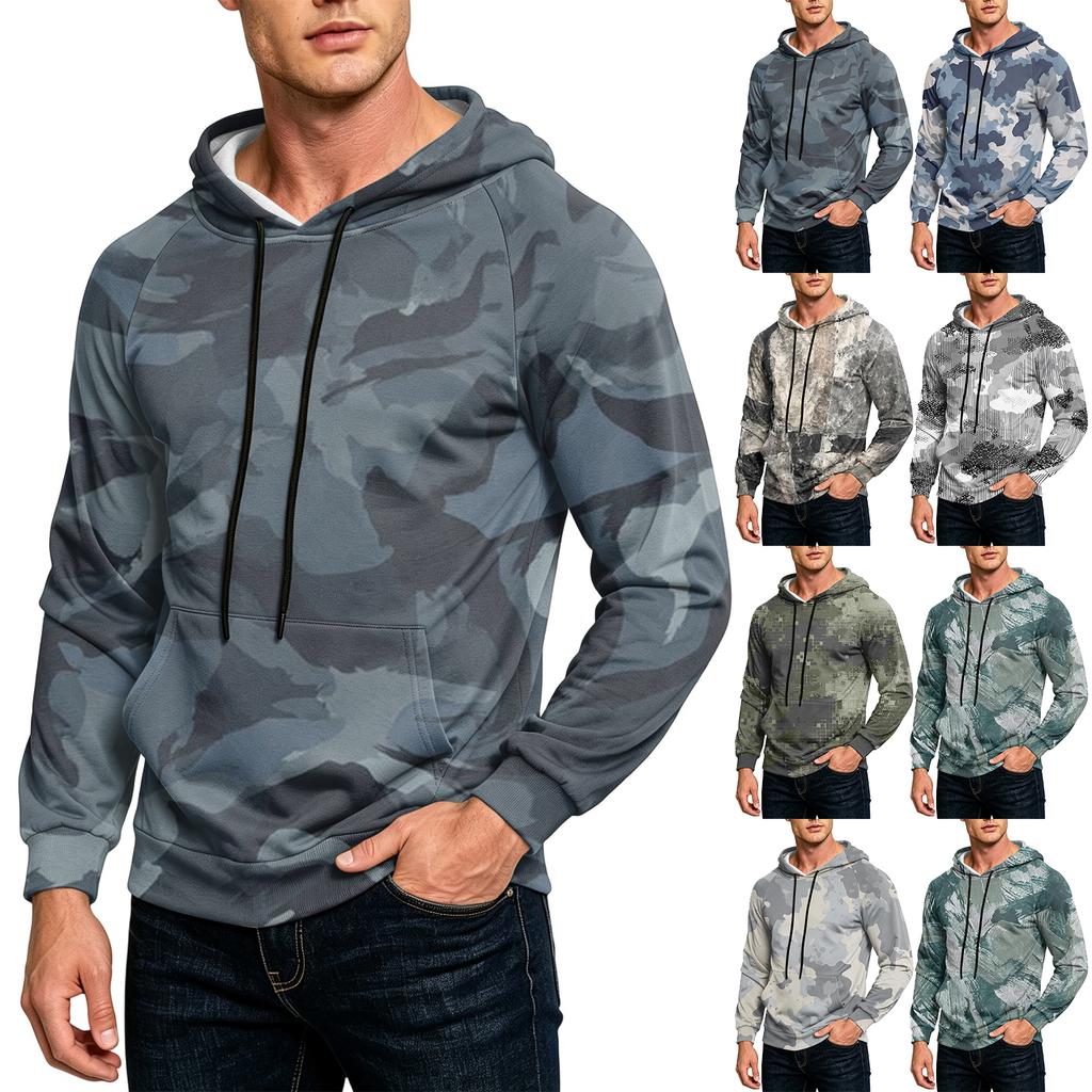 Herren-Hoodie in Farbe, lockere Passform, mit Tasche und Kordelzug