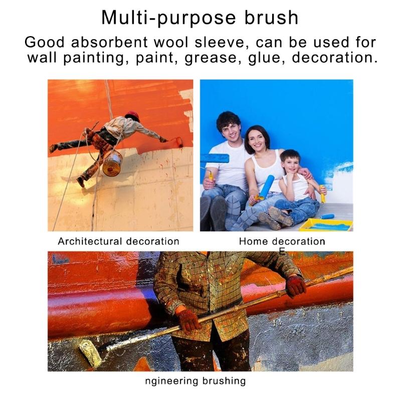 8Pcs Paint Roller Set Paint Brush Paint Tray Roller Paint Brush Wall Painting Roller for Professional Home Owners