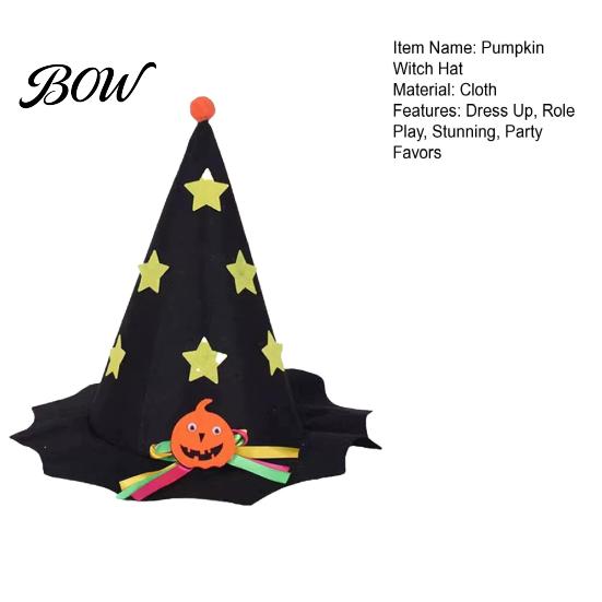 Cute Dark Style Holiday Headwear Halloween Pumpkin Hat for Kids Adults, Funny Plush Portable Washable Witch Party Costume, Cosplay, Stage Performances