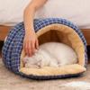 Cat Cave Removable Washable Warm House Semi-Enclosed Dome Design Pet Cave for Puppy Kitten Small Pet Play Corner Winter