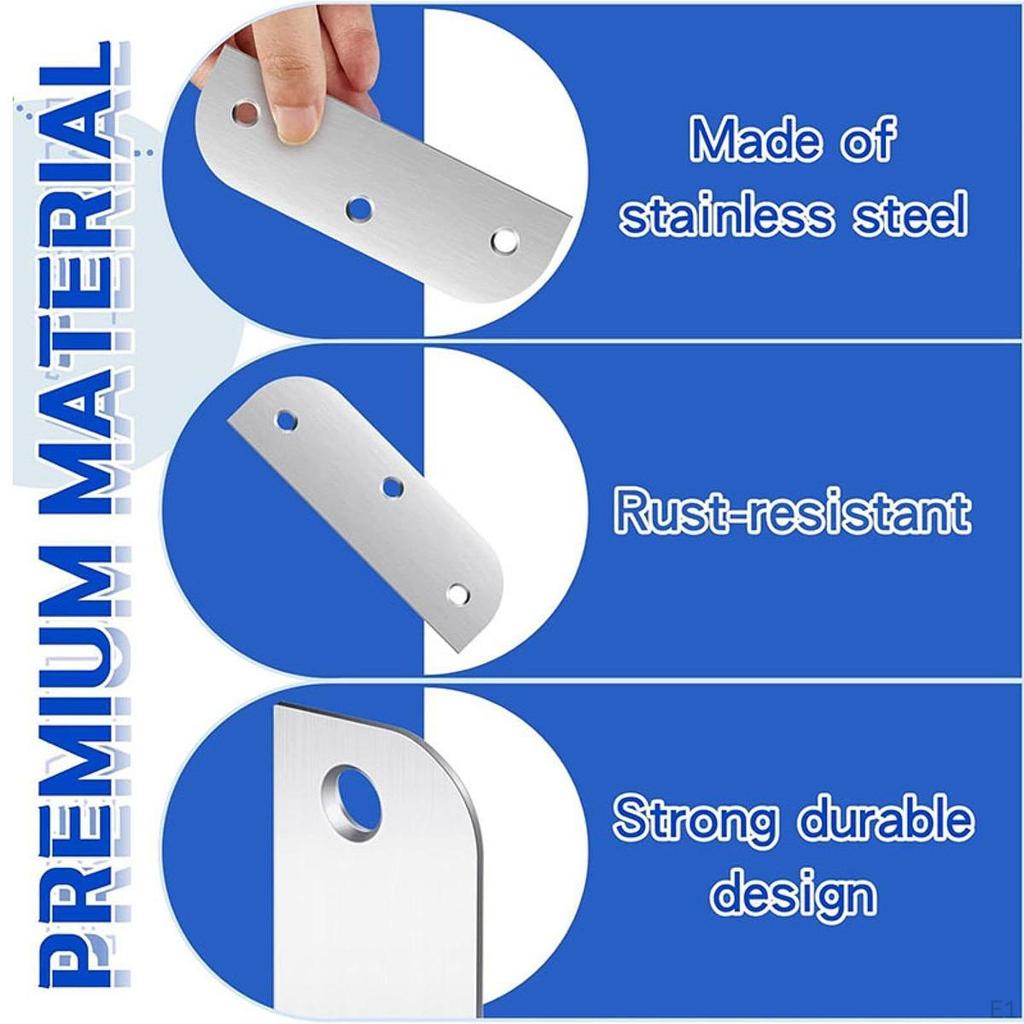 6 Pieces Door Hinge Filler Plates Kit Edge Easy to Install with Matching Screws Plate