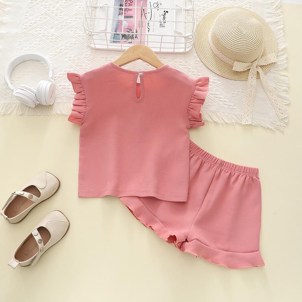 Summer Cherry Blossom Lace Shorts for Girls, Ages 1-8 - Korean Style