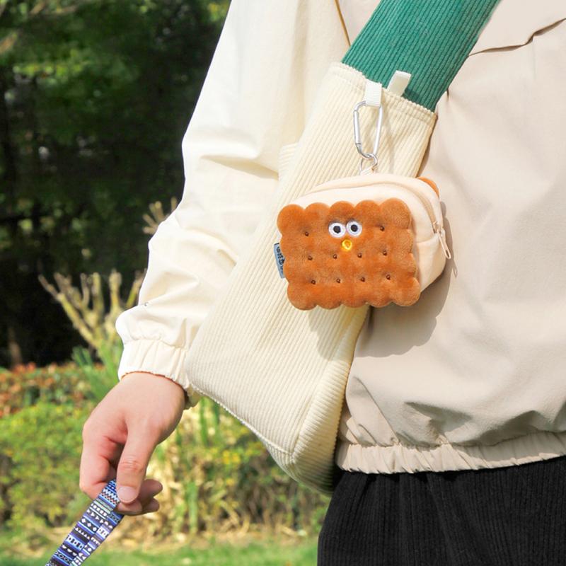 Poop Bag Holder Pet Waste Bag Holder Walking Accessory With Carabiner Clip Cookie Shape Small Pouch For Outdoor Travel Hiking