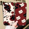 Cute Little Cat Phone Case For IPhone 17 Air 16 15 14 13 Pro Max 11 12 Black Silicone Cover