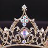 Fashion Wedding Hair Accessories Bridal Headdress Baroque Colored Rhinestone Crystal Crown Party Prom Queen Jewelry Crown Gift