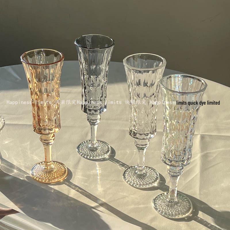 ZISIZ Retro Diamond Relief Champagne Glass