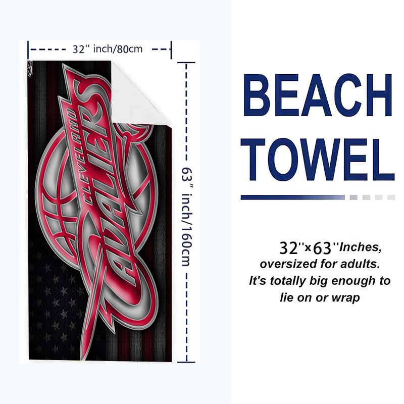 Cleveland Cavaliers Logo Print Beach Towel, Large Soft Quick Dry Towel for Beach Camping Swimming