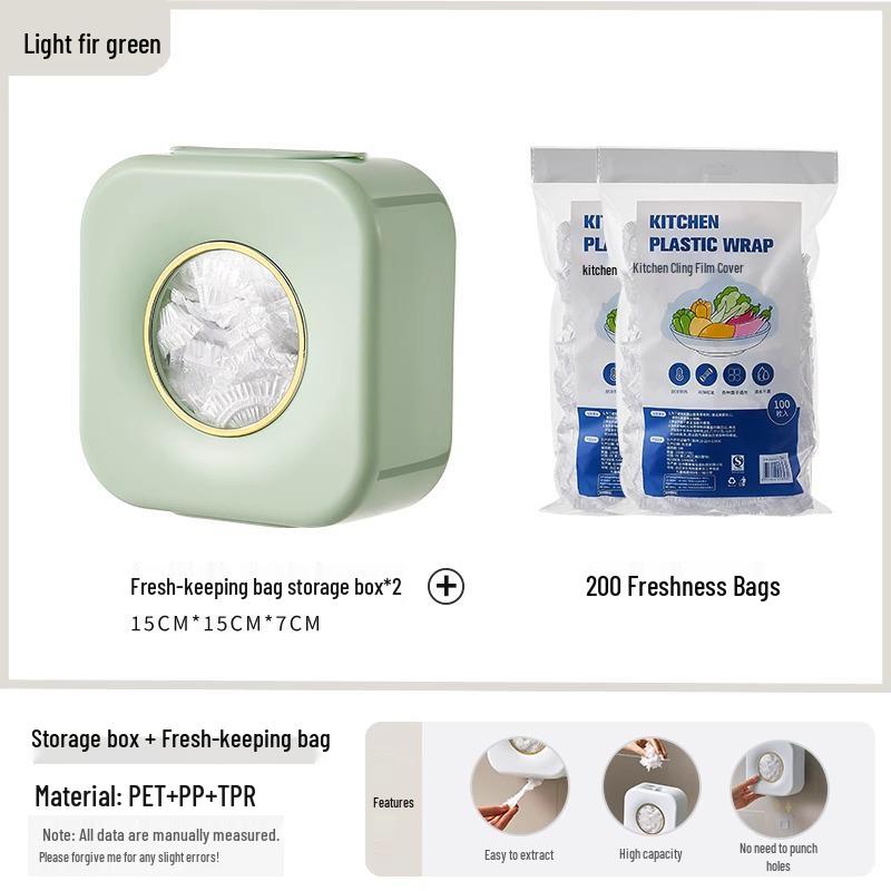 Wall-Mounted Cling Film Dispenser & Fresh-Keeping Bag Organizer