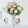 Realistic Silk Artificial Flowers Hydrangea Carnation Bouquet for Garden Patio Porch Room Floral Arrangement Decor