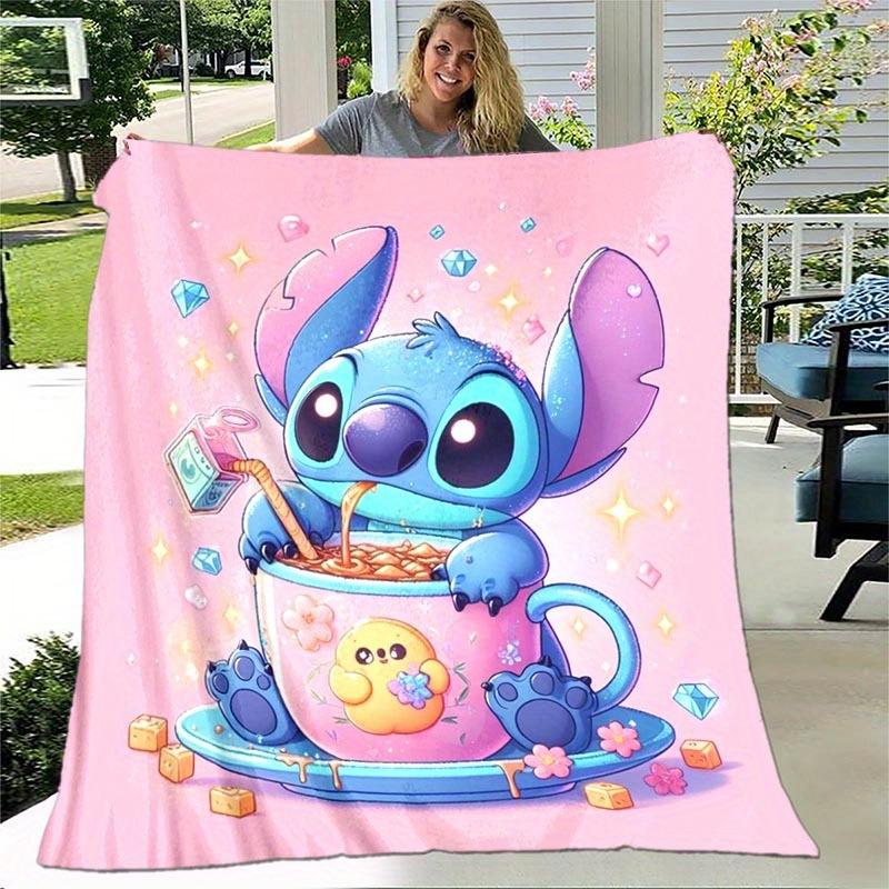 1pc Stitch Printing Blanket - Soft, All-Season Throw for Office Blanket, Personalized Gift with Adorable Cartoon Design
