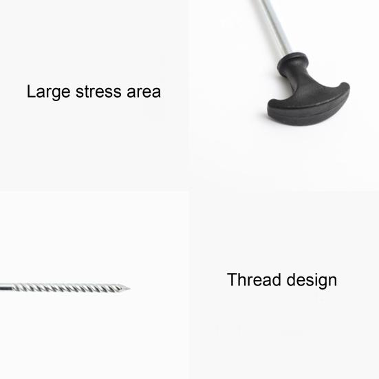 Camping Tent Stake Strong Load-bearing Thickened Windproof Galvanized Iron Impact Resistance Camping Garden Canopy Stake for Outdoor